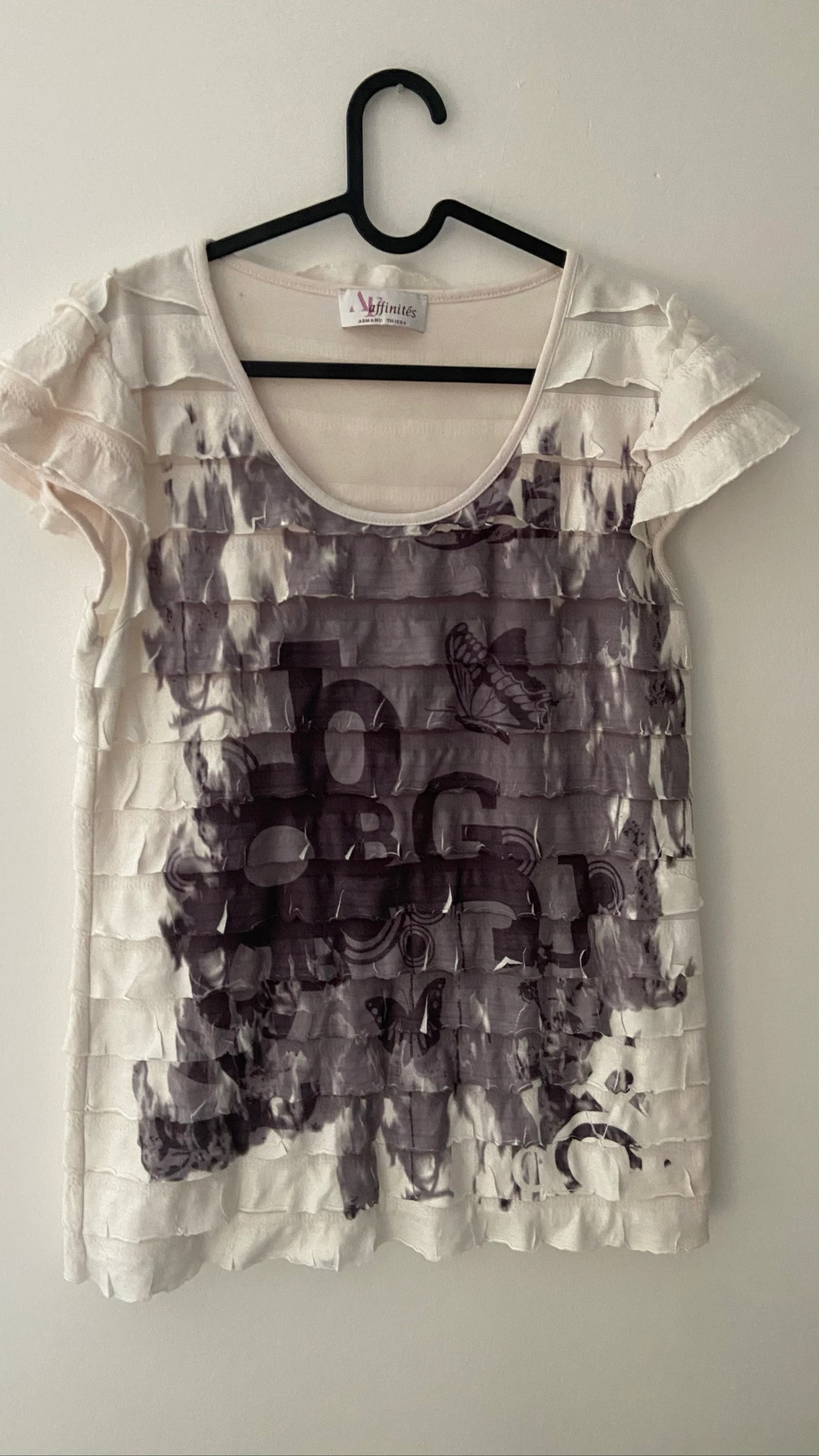 Haut blanc et noir à motif taille 40 
